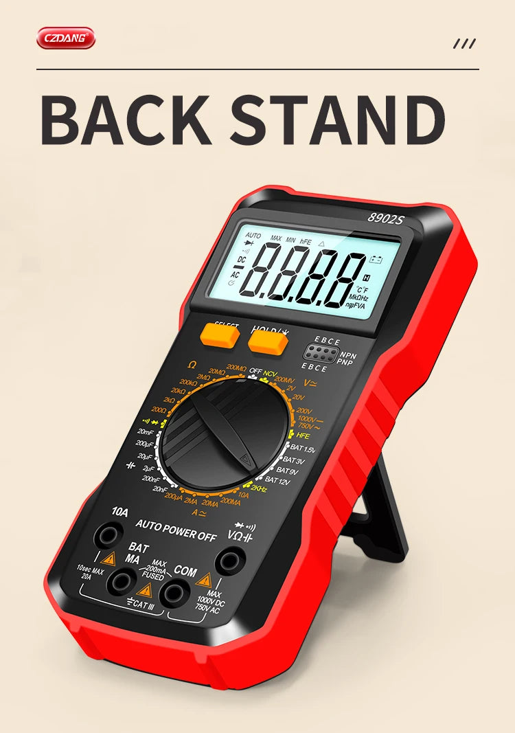Multimetro Digitale 2000 Counts - Tester DC/AC con Display LCD