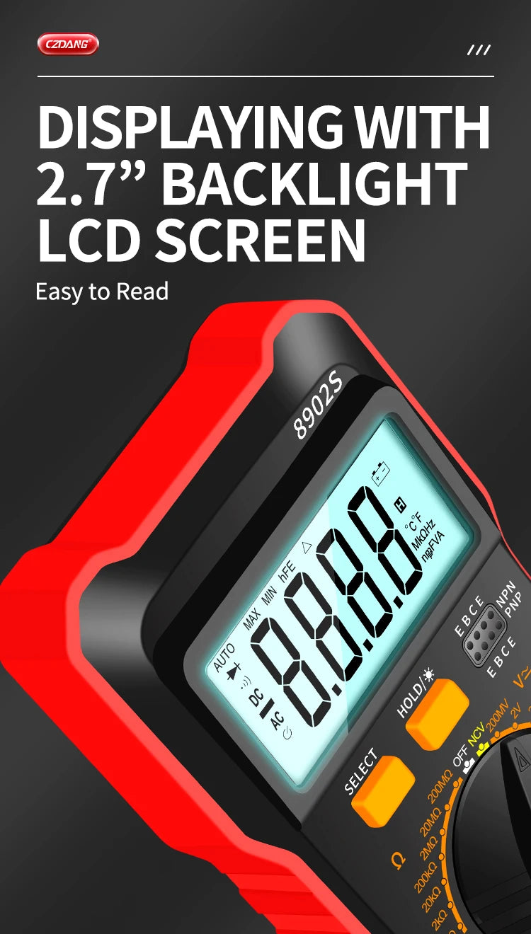 Multimetro Digitale 2000 Counts - Tester DC/AC con Display LCD